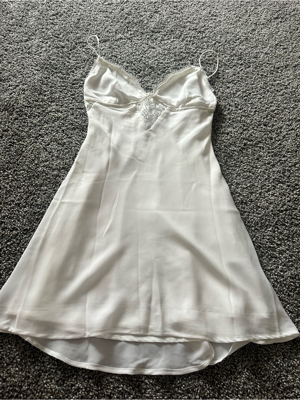 Princess Polly White Lace Trim Satin Slip